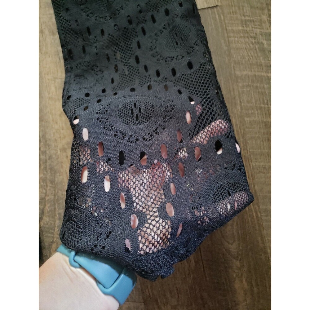 Womens M Black Mesh Poolside Drawstring Pants - Picture 2 of 3